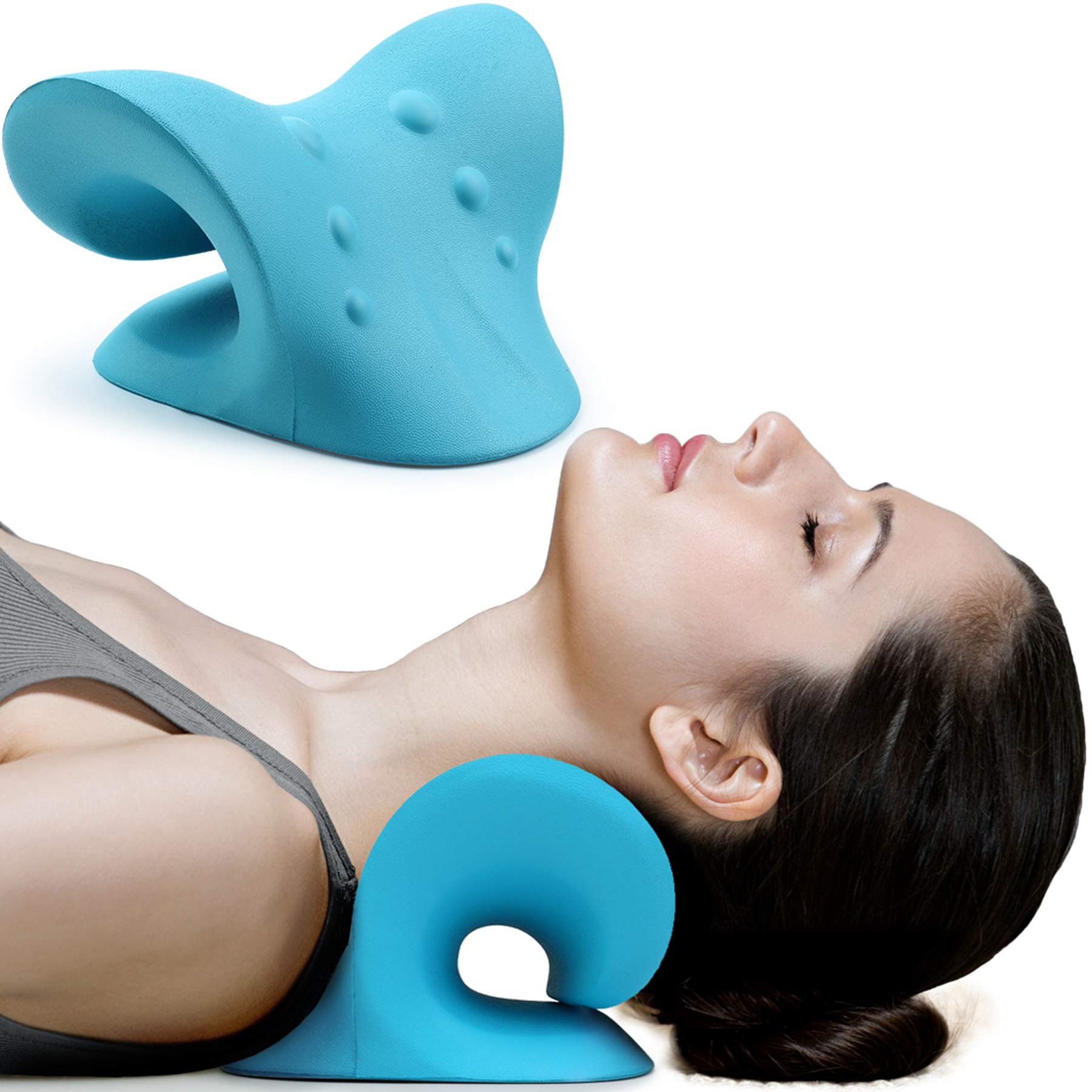 2023 Neck Support Chiropractic Pillow Stretcher Neck and Shoulder Relaxer Cervical Traction Device for TMJ Pain Relief