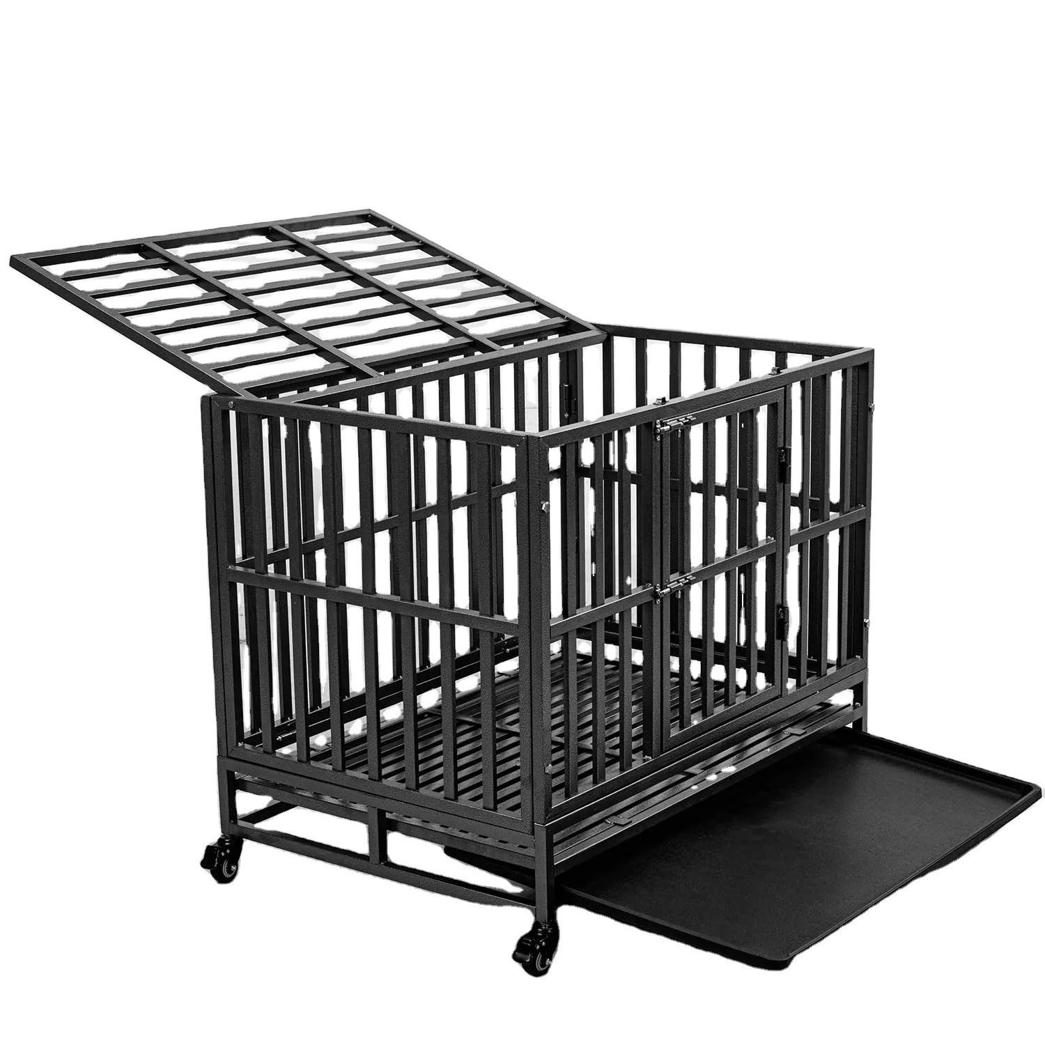 pet crates extra xxl large 90 cm big strong metal iron large size stainless steel foldable heavy duty dog cage and kennels