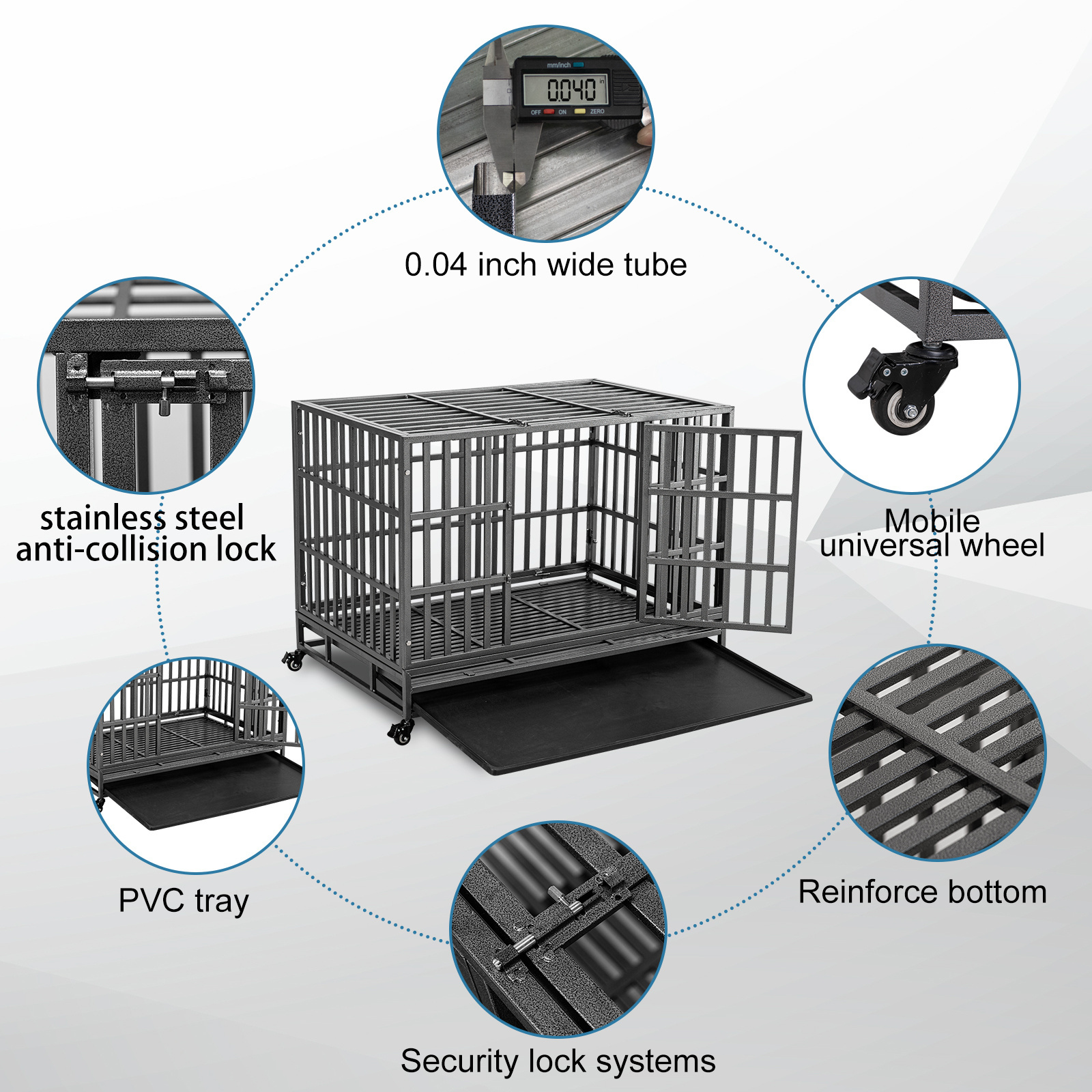 pet crates extra xxl large 90 cm big strong metal iron large size stainless steel foldable heavy duty dog cage and kennels