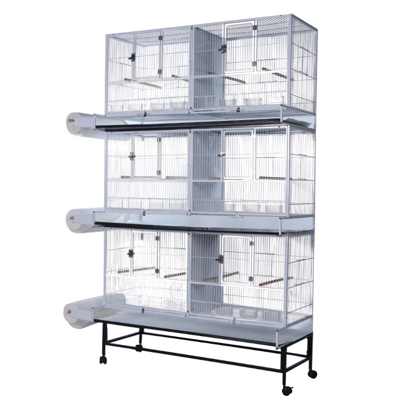 Large Bird Cage For Sale Multilayer Movable stainless steel Parrot Special  three storey Big Bird Cage