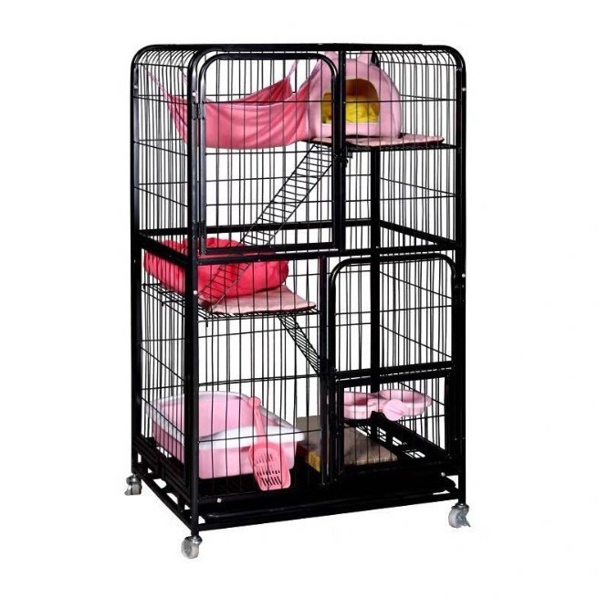 Pet Cat Cage Large Multi-layer Cat Villa Dog Cage Black Custom Logo Carton Solid Pet Cages, Carriers & Houses Leisure 