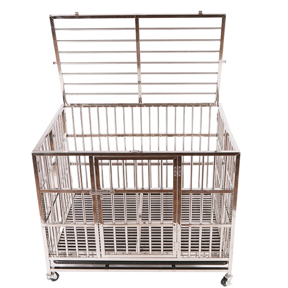 metal pet dog crates and cages, portable carrier sliding China factory dog kennel cages, folding heavy duty pet cages