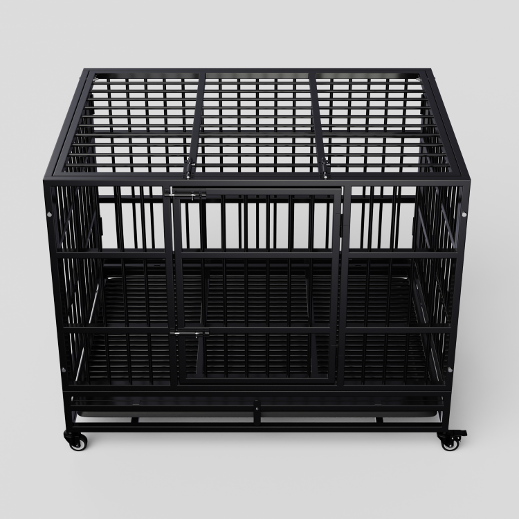 Wholesale Large Pet Dog Cage With3 Sizes Stainless Steel Stackable Foldable Dog Pet Iron Crate Kennels For Breeding And Travel