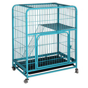 Homey PET INC Folding Wire Cat Ferret Habitat Crate with Casters,Collapsible|Foldable|Lockable Tray and Hammock cat cage