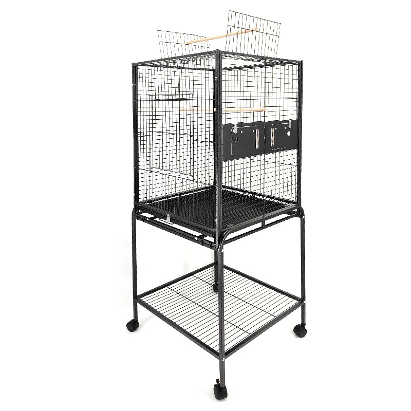 69-Inch Extra Large Bird Cage Metal Parrot Cage for Mid-Sized Parrots Cockatiels Conures Parakeets Lovebirds Budgie Finch, Black