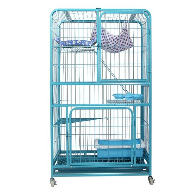 Pet Cat Cage High Quality 4 Layers Platform and Stairs Large Luxury Custom Logo Carton Solid Sustainable Cage Cats Big Size