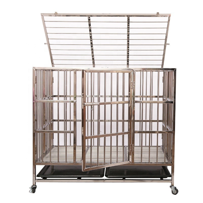 Senxin Pet Strong Manufacturer Stacked Folding Cheap Stainless Steel Metal Tube Breeding Dog House Pet Cages Large Kennel