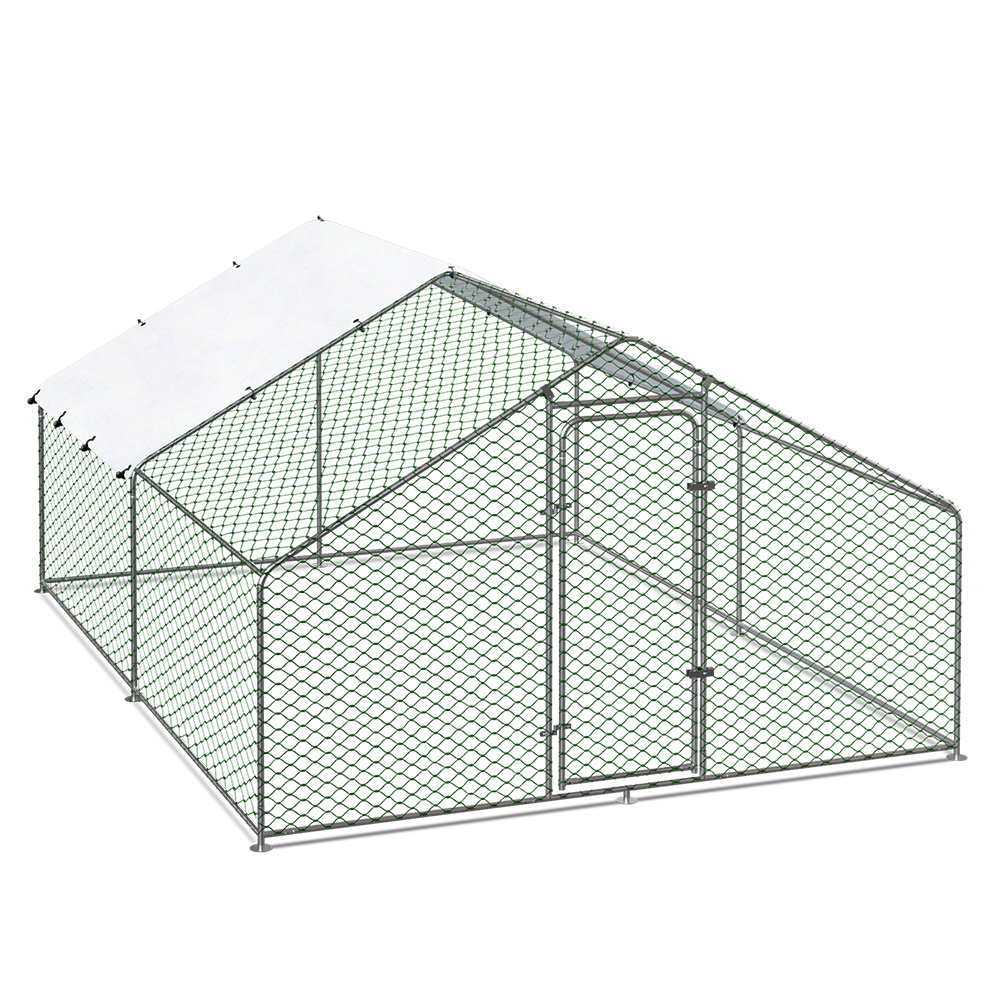 Extra Large Metal Chicken Coop Poultry Cage Hen Run House Rabbits Habitat Cage Spire Shaped Coops with Waterproof