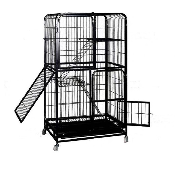 Pet Cat Cage Large Multi-layer Cat Villa Dog Cage Black Custom Logo Carton Solid Pet Cages, Carriers & Houses Leisure 