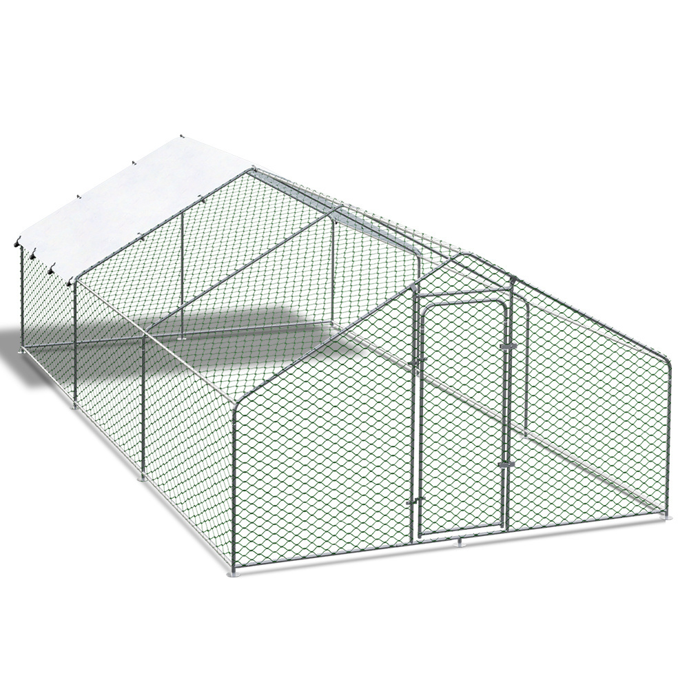 Extra Large Metal Chicken Coop Poultry Cage Hen Run House Rabbits Habitat Cage Spire Shaped Coops with Waterproof