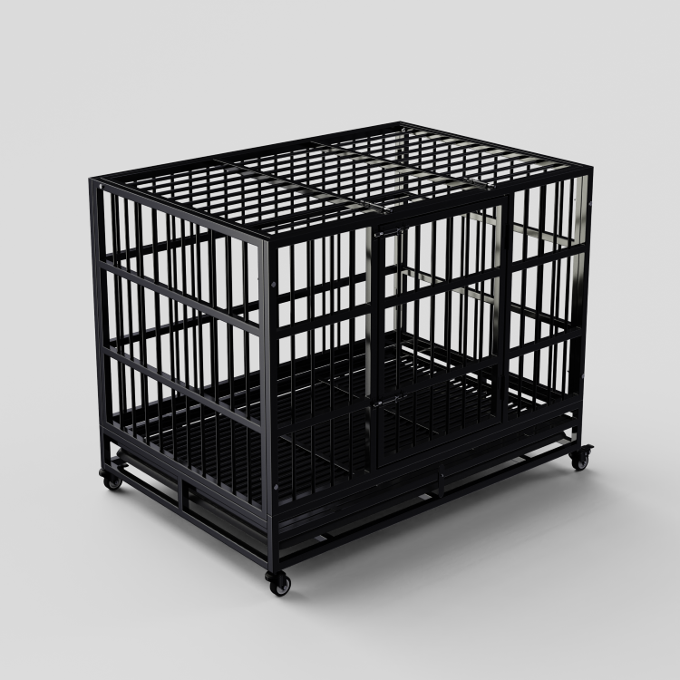 Wholesale Large Pet Dog Cage With3 Sizes Stainless Steel Stackable Foldable Dog Pet Iron Crate Kennels For Breeding And Travel