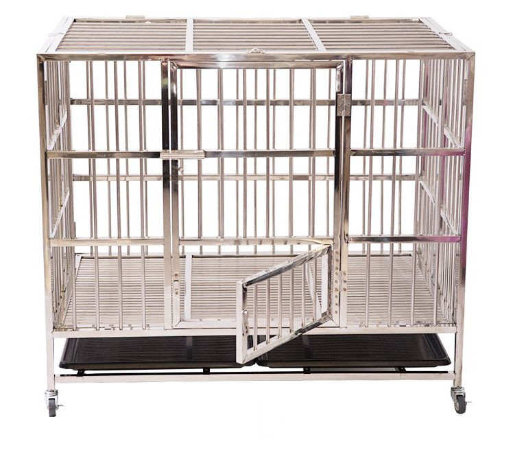 Manufacturer wholesale stainless steel metal large small foldable cheap dog house pet cages, carriers