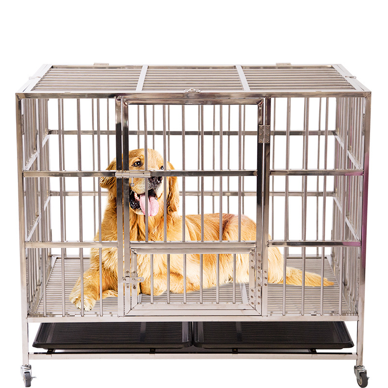 Manufacturer wholesale stainless steel metal large small foldable cheap dog house pet cages, carriers