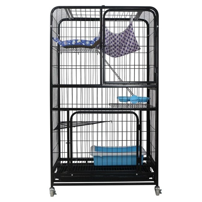 Pet Cat Cage High Quality 4 Layers Platform and Stairs Large Luxury Custom Logo Carton Solid Sustainable Cage Cats Big Size