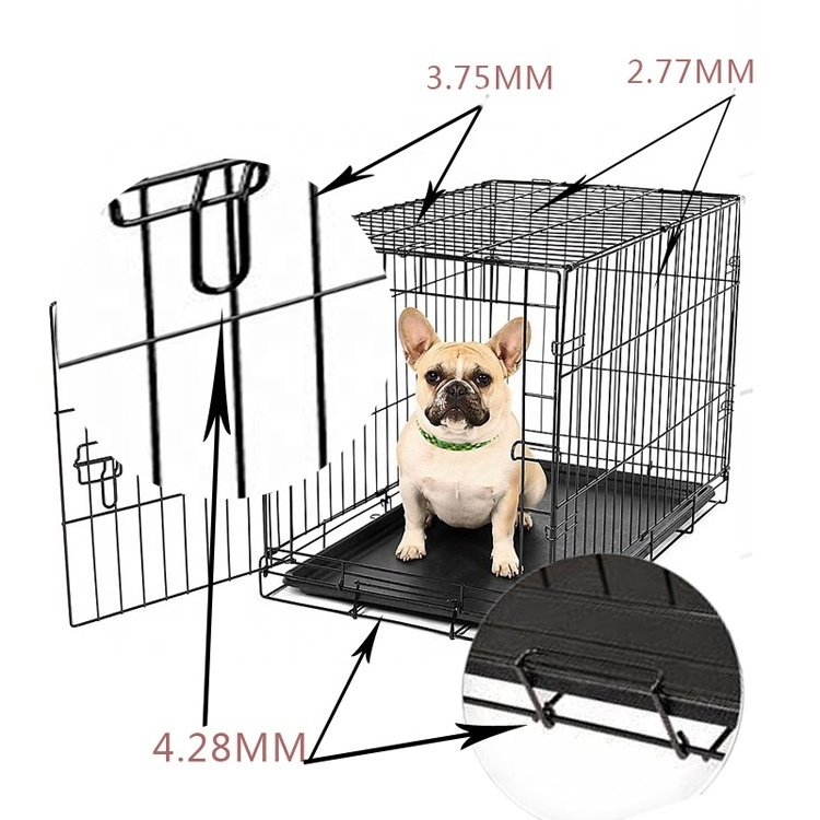 Pet Kennel Cover Indoor Outdoor Protection Cage Covers for Dog Crates Dark Blue 48 inches Double Door Wire Dog Cage