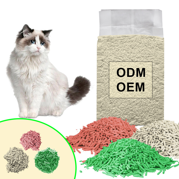 Dust-Free  Litter, Fast Drying, Ultra Absorbent Clumping Cat Litter Pellets Odor Control Less Scattering Tofu Cat Litter