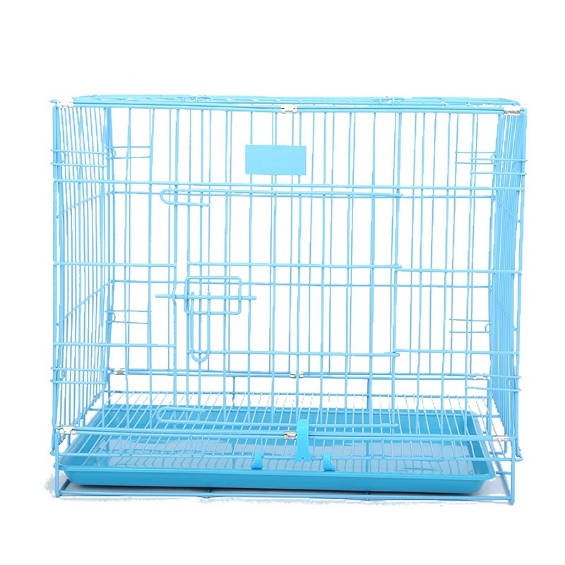 91*56*67cm single-door & double-door folding metal pink/blue dog crate