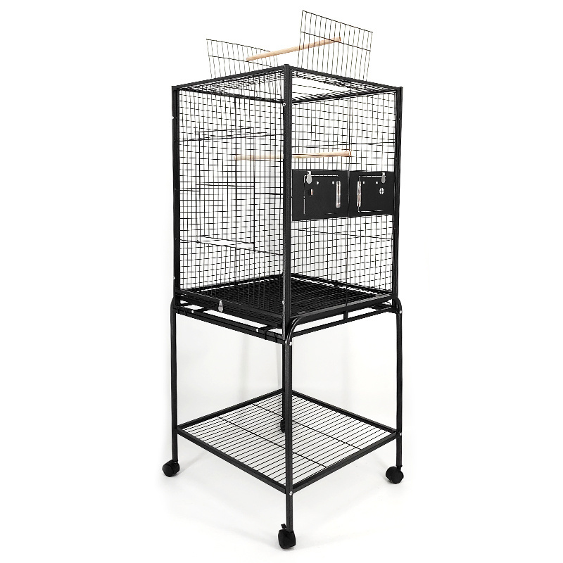 69-Inch Extra Large Bird Cage Metal Parrot Cage for Mid-Sized Parrots Cockatiels Conures Parakeets Lovebirds Budgie Finch, Black