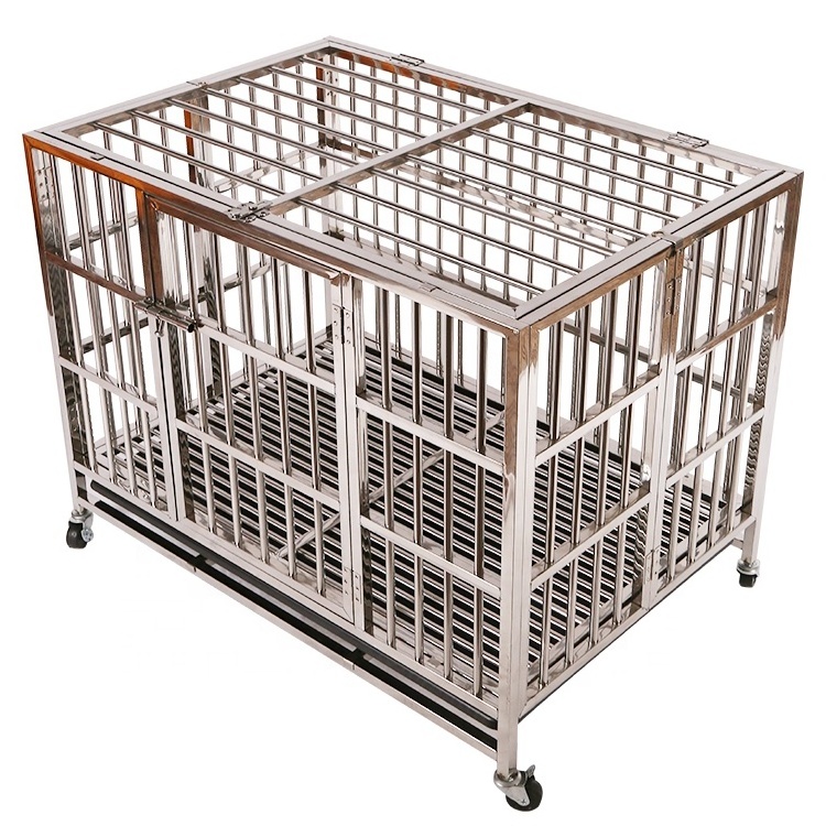 metal pet dog crates and cages, portable carrier sliding China factory dog kennel cages, folding heavy duty pet cages