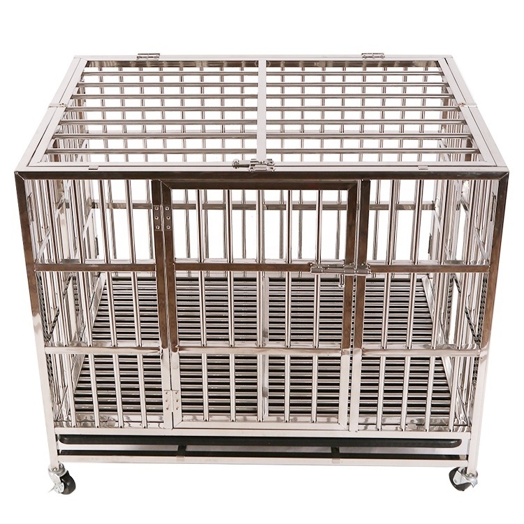 metal pet dog crates and cages, portable carrier sliding China factory dog kennel cages, folding heavy duty pet cages