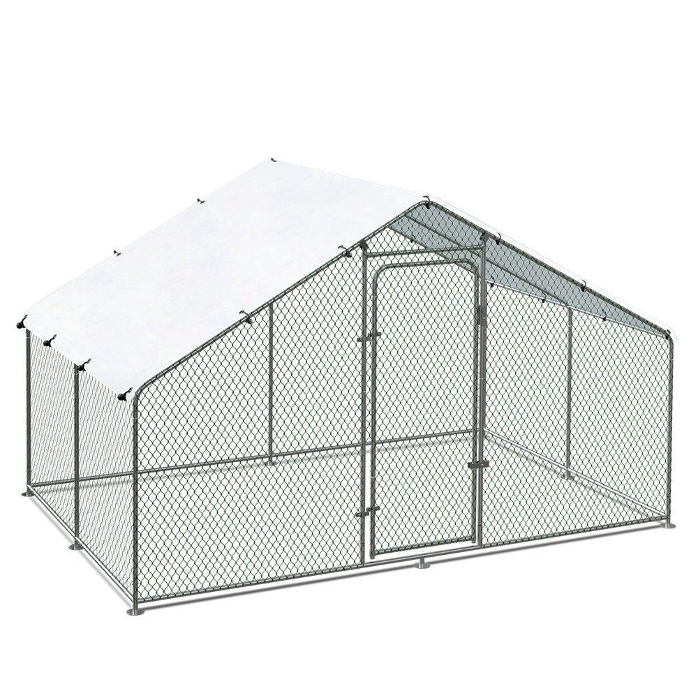 Extra Large Metal Chicken Coop Poultry Cage Hen Run House Rabbits Habitat Cage Spire Shaped Coops with Waterproof