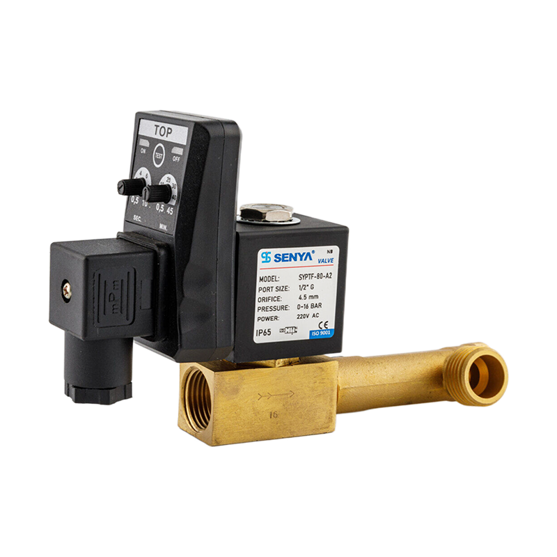 High Quality 1/2'' Compressor Auto Condensate Drain Digital Timer Solenoid Valve 2/2 Way Direct Acting Auto Drain Solenoid Valve