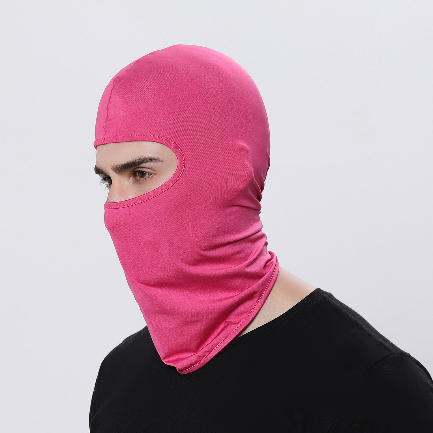 Custom Digital Print Logo Solid Color Blank Plain Sport Cycling Face Cover One Hole Balaclava Mask Hat