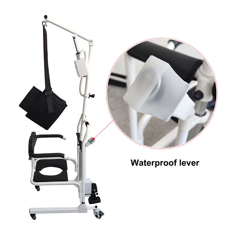 Senyang medical portable electric wheel toilet chair move nursing hydraulic lift patient transfer commode chair