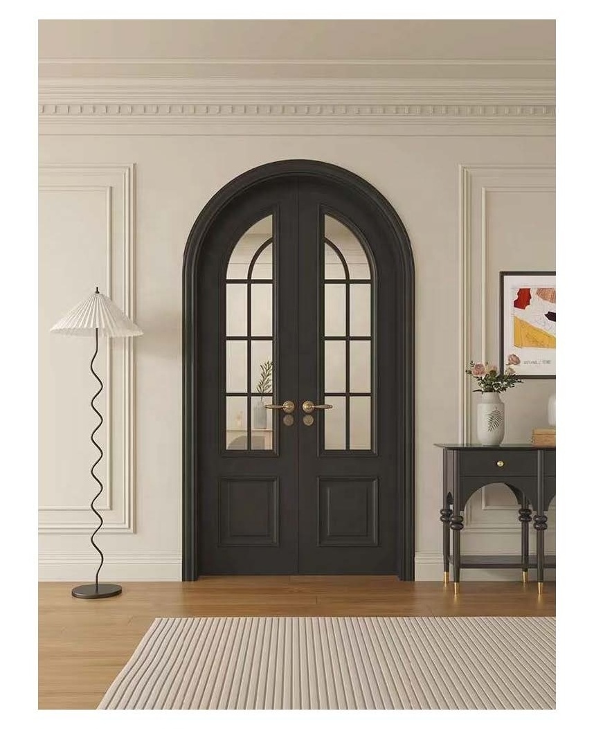 2023 New Door Price List Hot Sale Interior French Swinging Expensive Wooden doors for bedroom