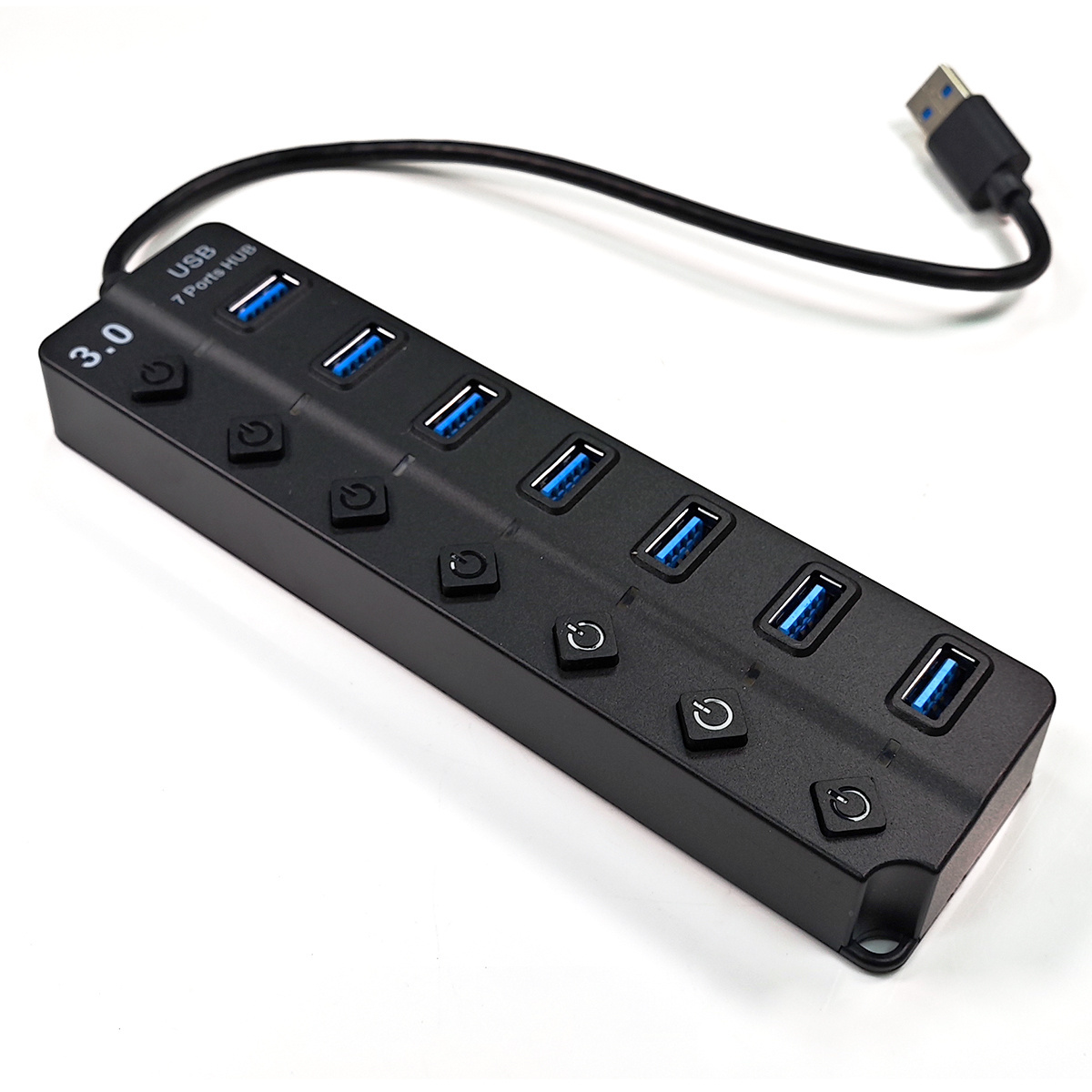 USB 3.0Splitter Multiport Adapter 7 Ports Usb Hub 3.0 With Individual Power Switch For Laptop Computer