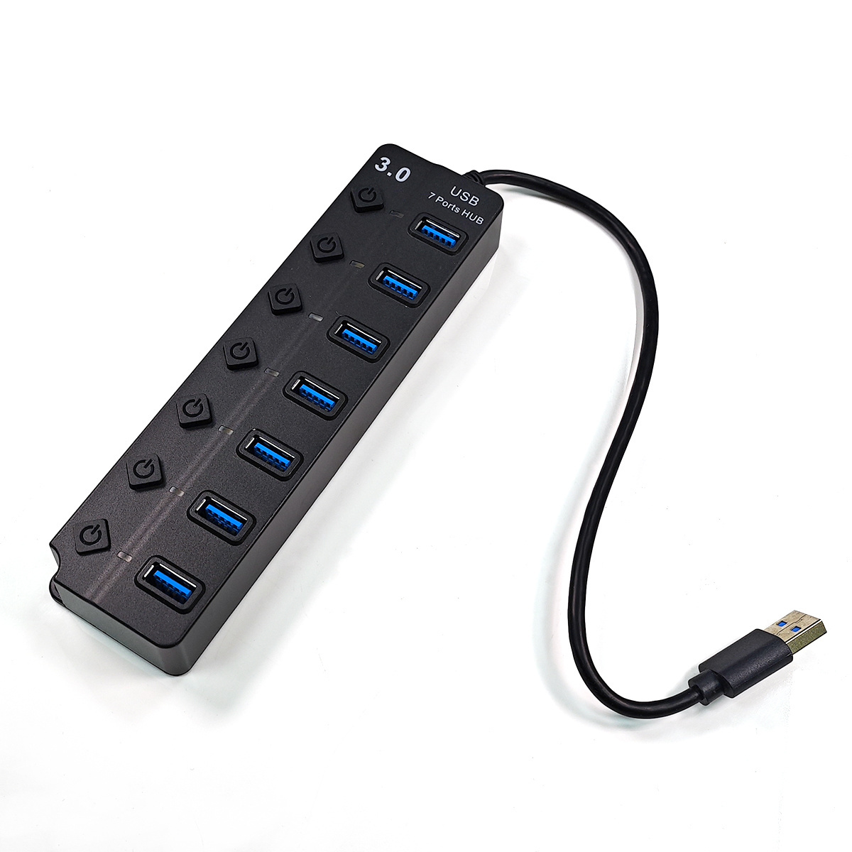 USB 3.0Splitter Multiport Adapter 7 Ports Usb Hub 3.0 With Individual Power Switch For Laptop Computer