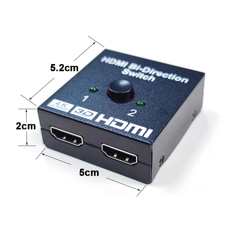 2 Port 2 In 1 Out 4K Bidirectional HDMI Splitter Switch 2x1 HDMI 2.0 4K60Hz Directional Bi-Directional Switch 1 In 2 Out