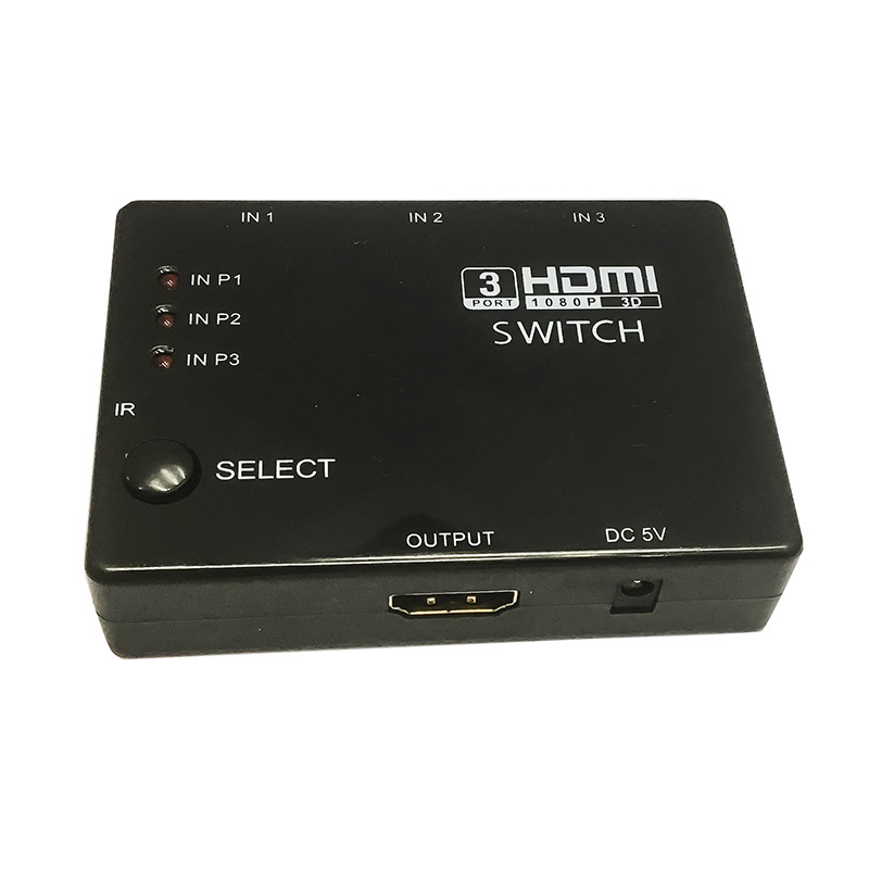 HDMI Switch 3 in 1 Out 3-Port HDMI Switcher Selector Supports 1080P 3D HDMI1.4 for HDTV PS4 Game Consoles PC and More