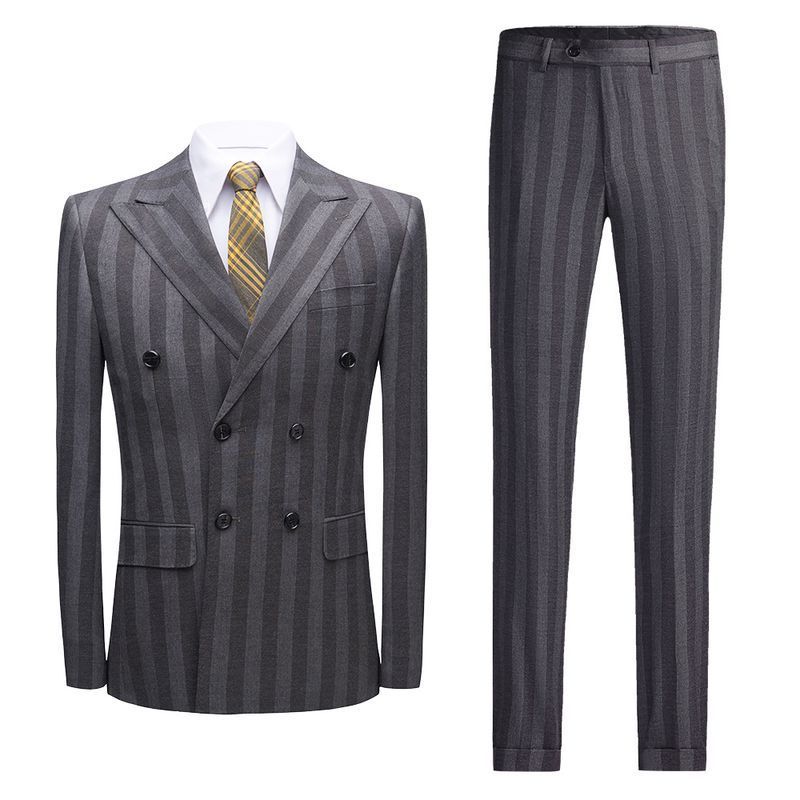 Fashion Men'S Six Button Business Dress Suit Men Fit Latest Slim Fit 58 Regular Gray Jacket Tr Classical Full Canvas