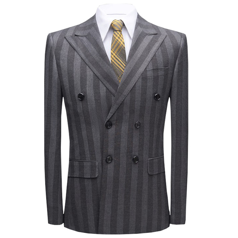 Fashion Men'S Six Button Business Dress Suit Men Fit Latest Slim Fit 58 Regular Gray Jacket Tr Classical Full Canvas