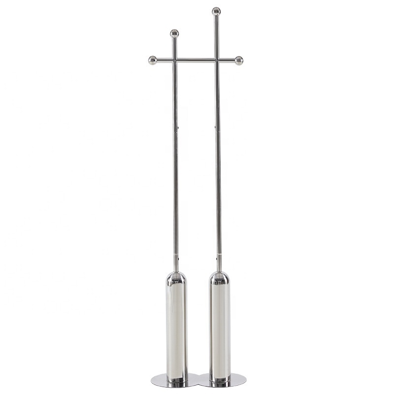 Hot sale simple design factory price free standing floor stainless steel metal easy assembly garment hat coat cloth hanger rack