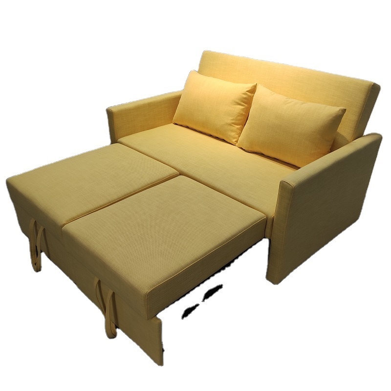 Modern minimalist two seat sofa cum bed with storage