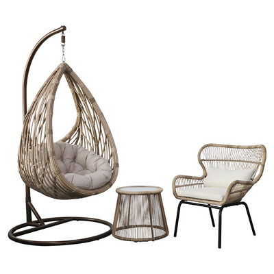 Good price Garden furniture metal swing rattan outdoor hanging egg chair