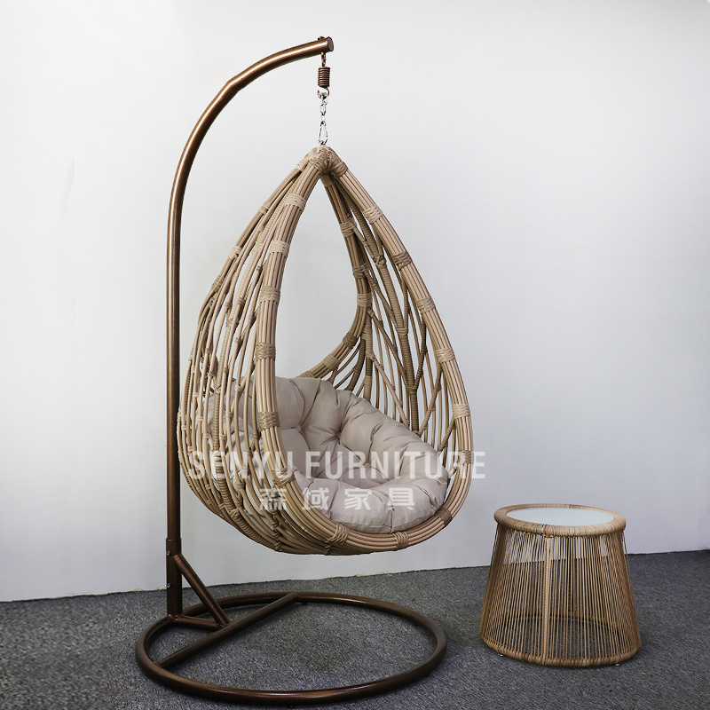 Good price Garden furniture metal swing rattan outdoor hanging egg chair