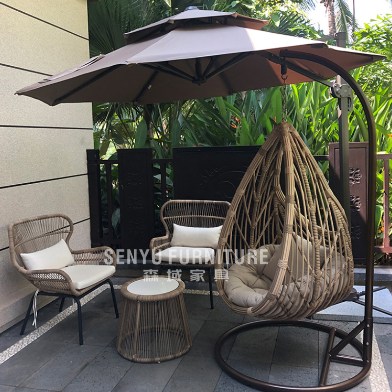 Good price Garden furniture metal swing rattan outdoor hanging egg chair