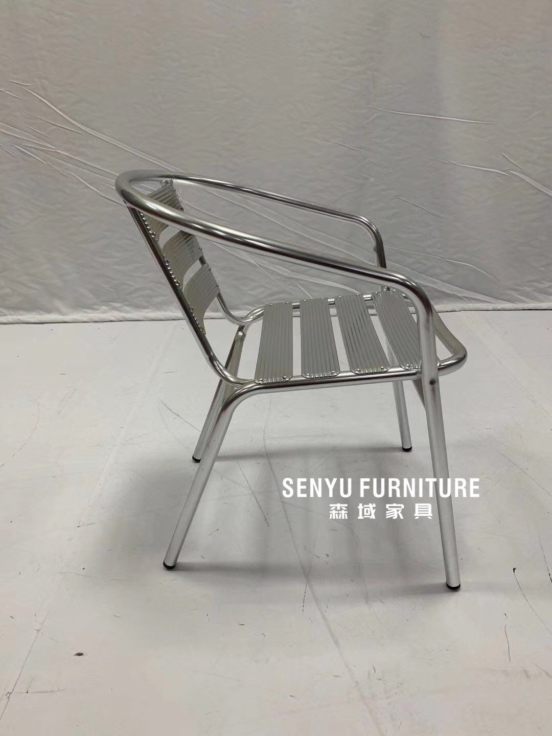 Outdoor Furniture Factory Cheap Price Aluminum Frame Stacking Aluminum Chair