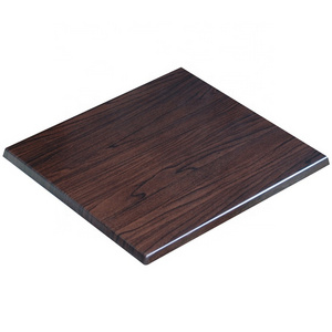 Best selling square round resin laminate walnut color restaurant wood table top