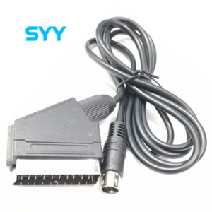 SYY 1.8m Black PVC RGB RGBS Scart Cable for Sega MD2 Game Controllers