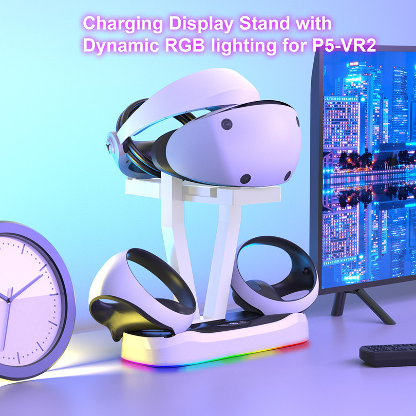 SYY  Magnetic Charging Base with RGB Light VR Glasses Storage Rack Charging Display Stand For P5-VR2