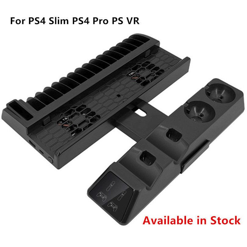 SYY High Quality Multi-function Console Vertical Bracket Controller Charging Stand 2 Charge Converter  for PS4 Slim Pro PS VR