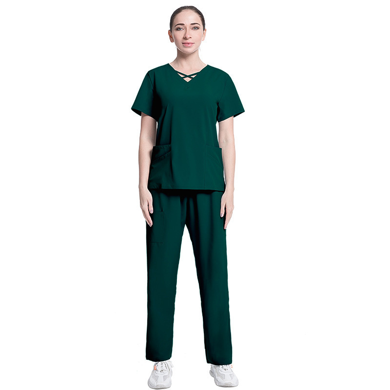 2 Piece Doctor Hospital Uniform Sets Custom Logo Print Design Blank Massage Nursing Suit Fashionable Scrubs Uniforms Sets