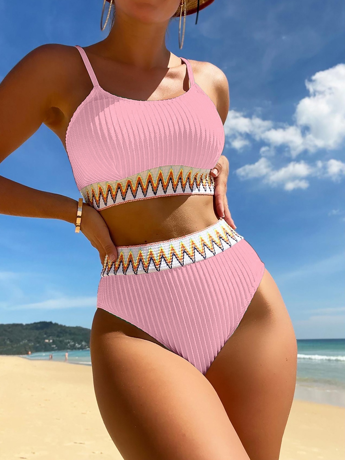 Manufacturing 2024 Custom Logo High Waist Swimwear Women Split Body Bikini Backless Plus Size Women Swimsuit