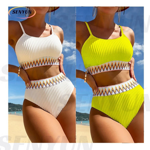 Manufacturing 2024 Custom Logo High Waist Swimwear Women Split Body Bikini Backless Plus Size Women Swimsuit