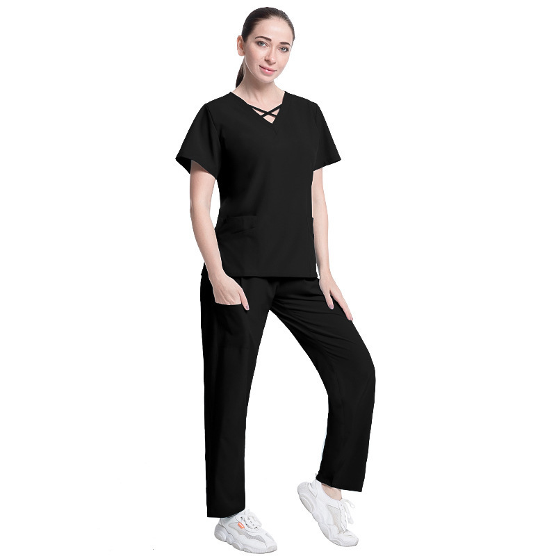 2 Piece Doctor Hospital Uniform Sets Custom Logo Print Design Blank Massage Nursing Suit Fashionable Scrubs Uniforms Sets