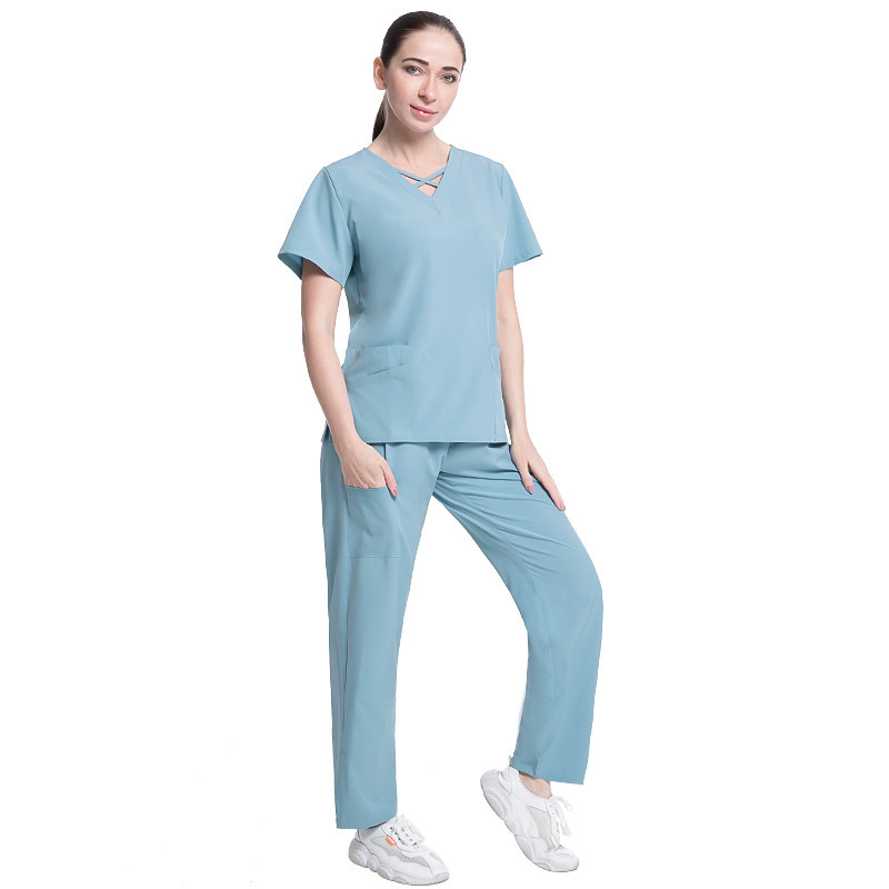 2 Piece Doctor Hospital Uniform Sets Custom Logo Print Design Blank Massage Nursing Suit Fashionable Scrubs Uniforms Sets